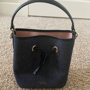 kate spade Black Mini Bucket Bag with Pink Interior